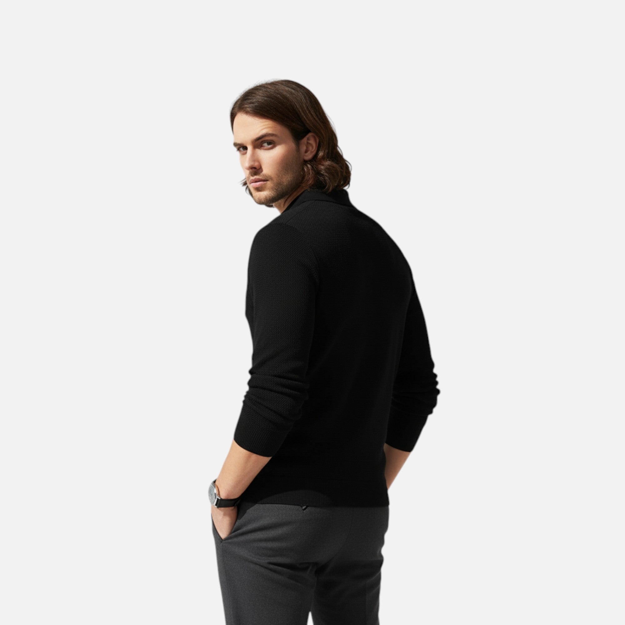 Long Sleeve Polo – Cotton Blend – Timeless Casual Elegance 2