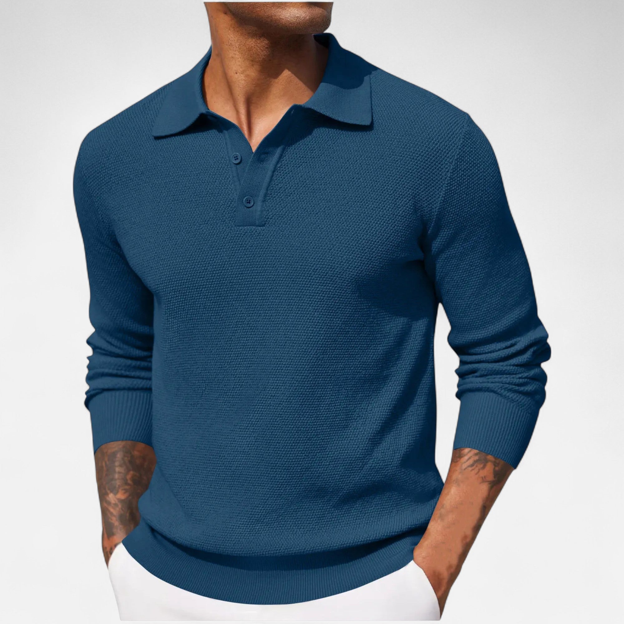 Long Sleeve Polo – Cotton Blend – Timeless Casual Elegance 3