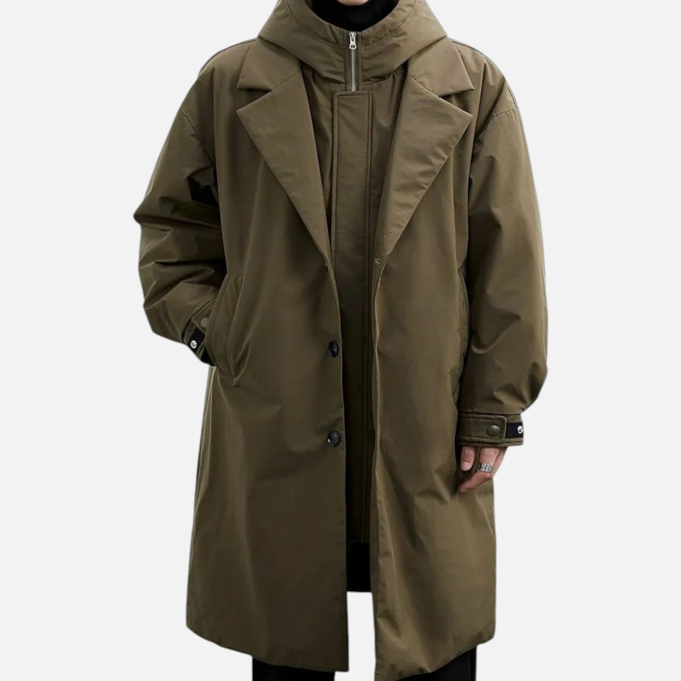 Long Waterproof Jacket – Hooded Design – Stylish Winter Essential 0