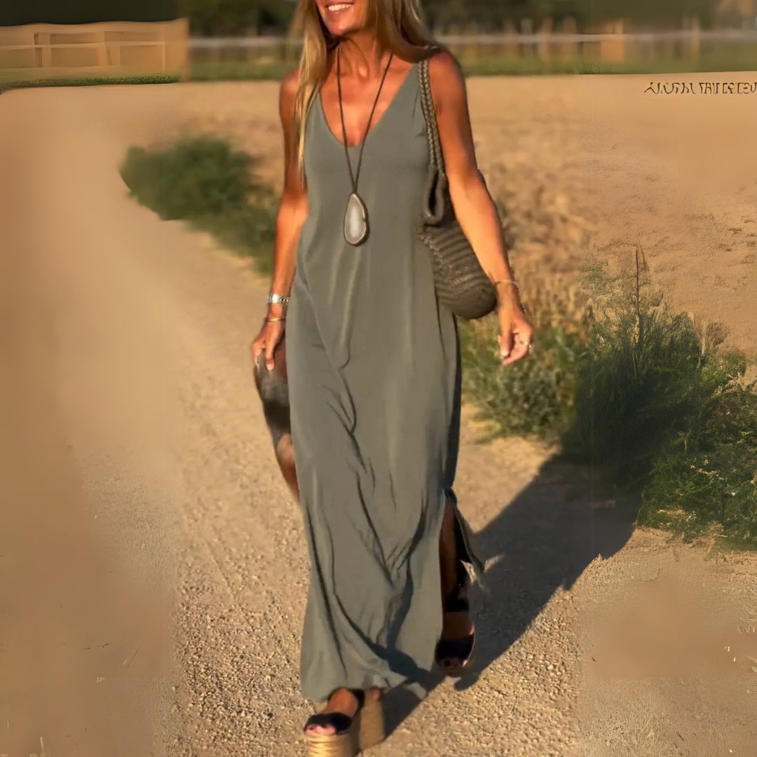 Maxi Dress – Flattering V-Neck – Effortless Summer Elegance 0