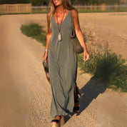 Maxi Dress – Flattering V-Neck – Effortless Summer Elegance 0