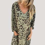 Maxi Dress with Sleeves – Flattering V-Neckline – Chic Beach Style 4