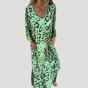 Maxi Dress with Sleeves – Flattering V-Neckline – Chic Beach Style 8