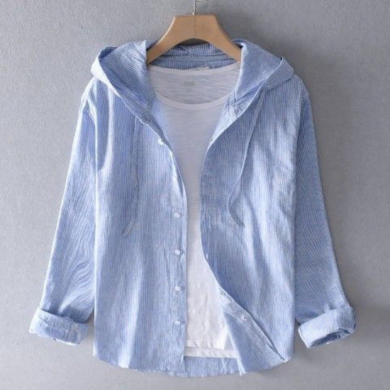 Men'S Breathable Linen Hoodie
