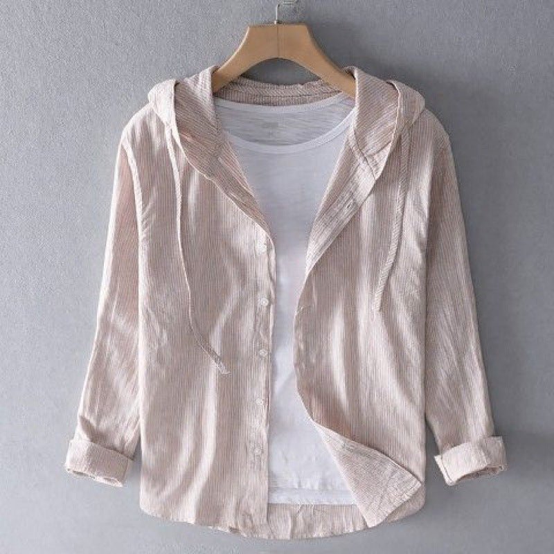 Men'S Breathable Linen Hoodie