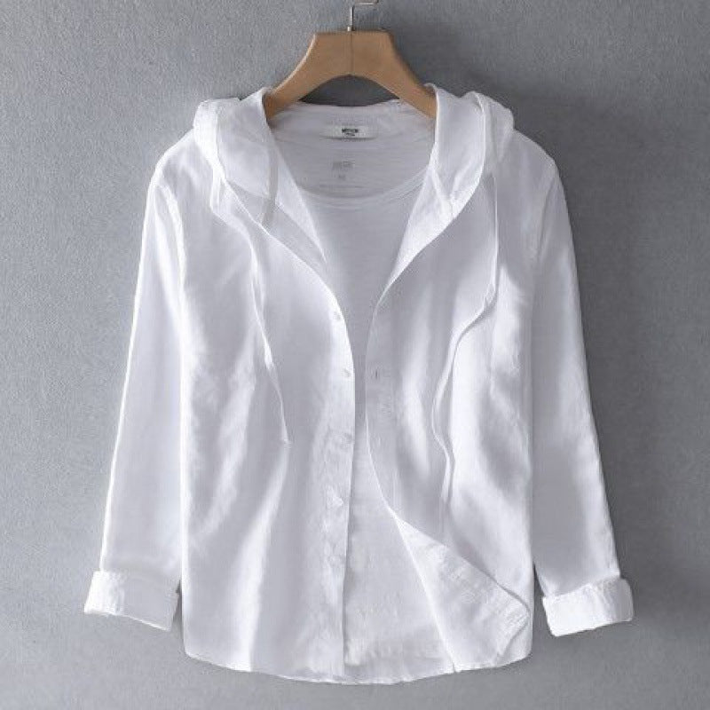 Men'S Breathable Linen Hoodie