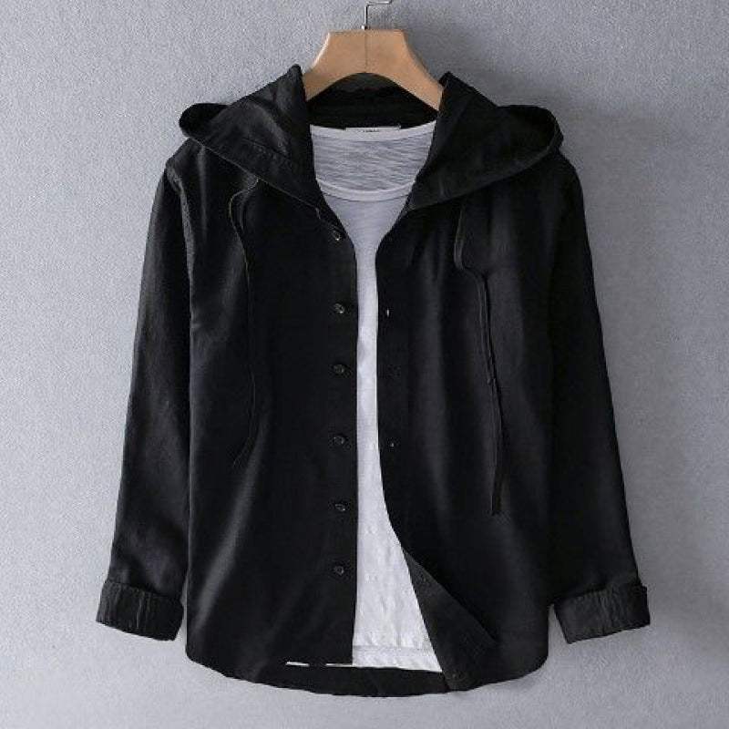 Men'S Breathable Linen Hoodie