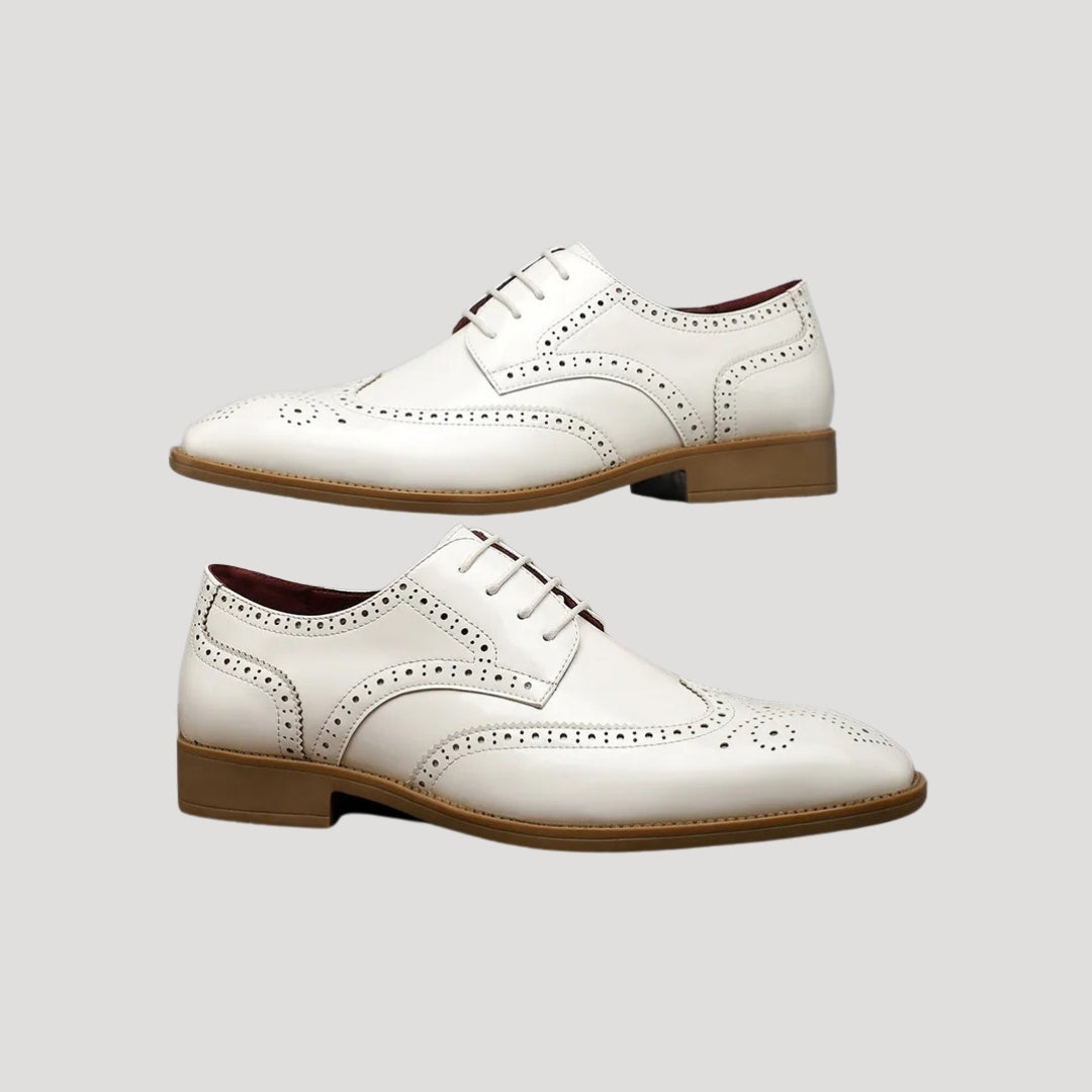 Men's Black Dress Shoes - Classic Wingtip Brogue Oxford with Cushioned Insole for Formal Occasions 2