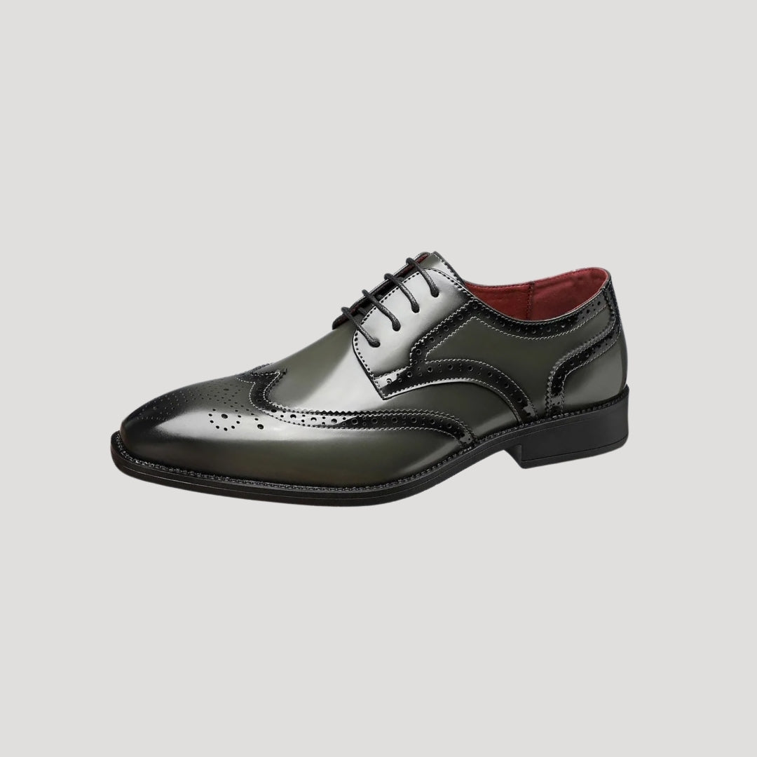 Men's Black Dress Shoes - Classic Wingtip Brogue Oxford with Cushioned Insole for Formal Occasions 4