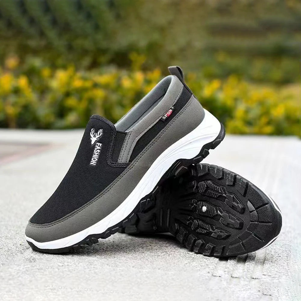 Men's Boat Shoes Black Size 42 Mesh Slip-On Casual Footwear 2