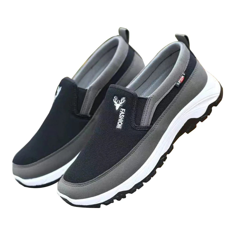 Men's Boat Shoes Black Size 42 Mesh Slip-On Casual Footwear 6