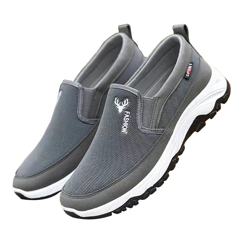 Men's Boat Shoes Black Size 42 Mesh Slip-On Casual Footwear 8