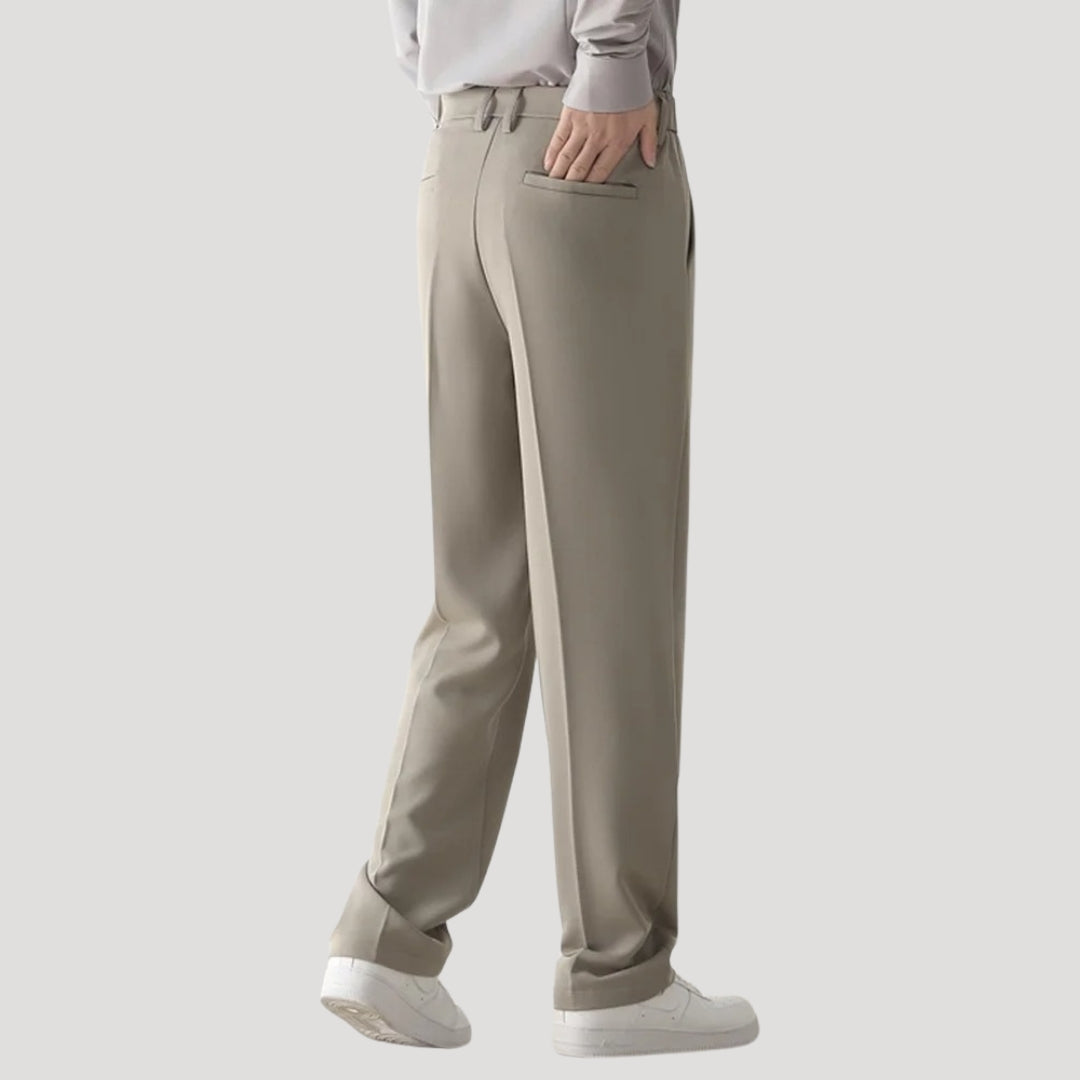 Men's Casual Trousers with Elastic Waist and Straight Leg Fit – Comfortable Smart Chinos for Office and Everyday Wear 4