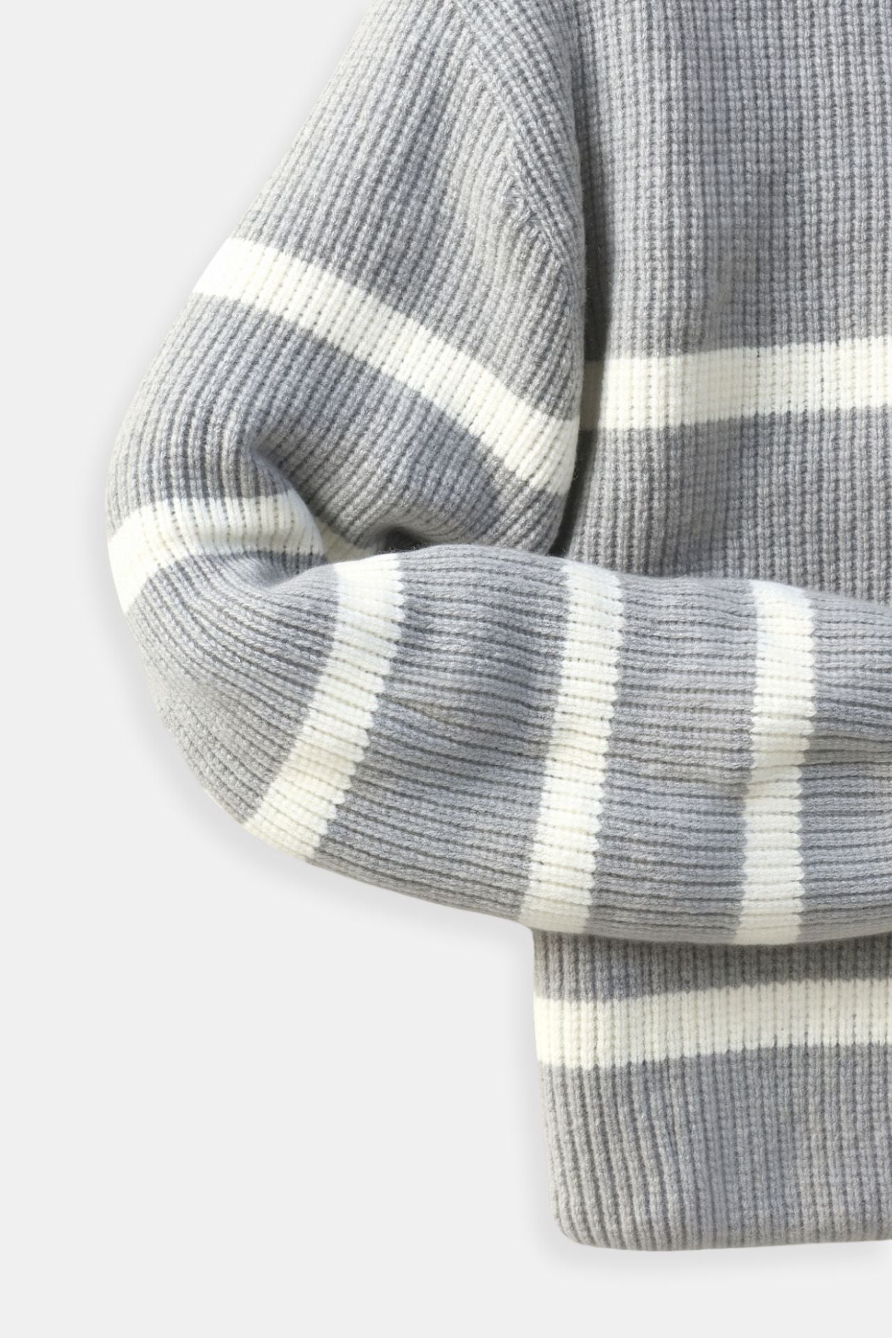 Men's Half Zip Striped Wool Blend Sweater 5