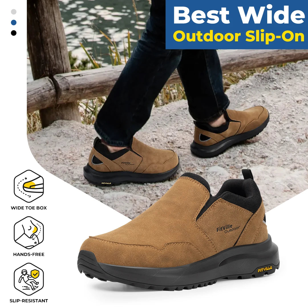 Men's Hiking Boots Brown Size 10 Vegan Suede 1