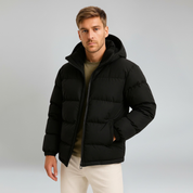 Jacket – Mens – Autumn & Winter – Men's Lightweight Insulated Puffer Jacket with Hood and Pockets – Montford Co 0