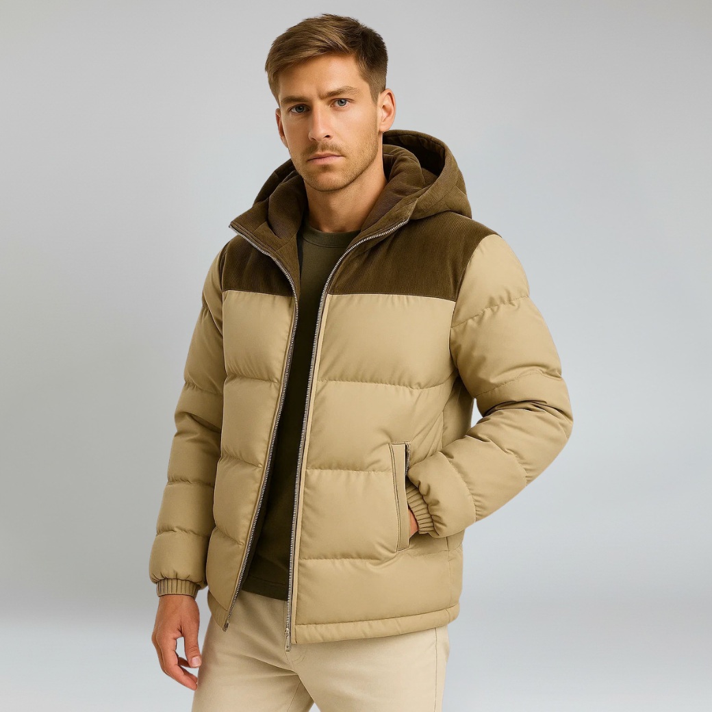 Jacket – Mens – Autumn & Winter – Men's Lightweight Insulated Puffer Jacket with Hood and Pockets – Montford Co 0