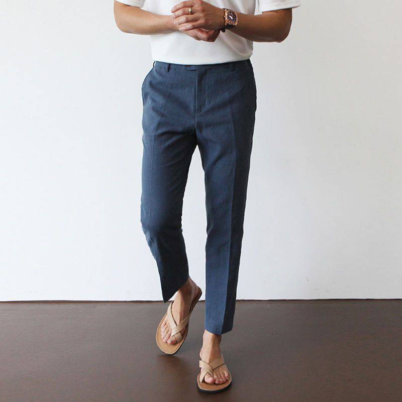 Men's Linen Trousers, Tailored Fit Summer Pants, Breathable Lightweight Fabric, Casual and Formal Wear, Available in Multiple Sizes 2