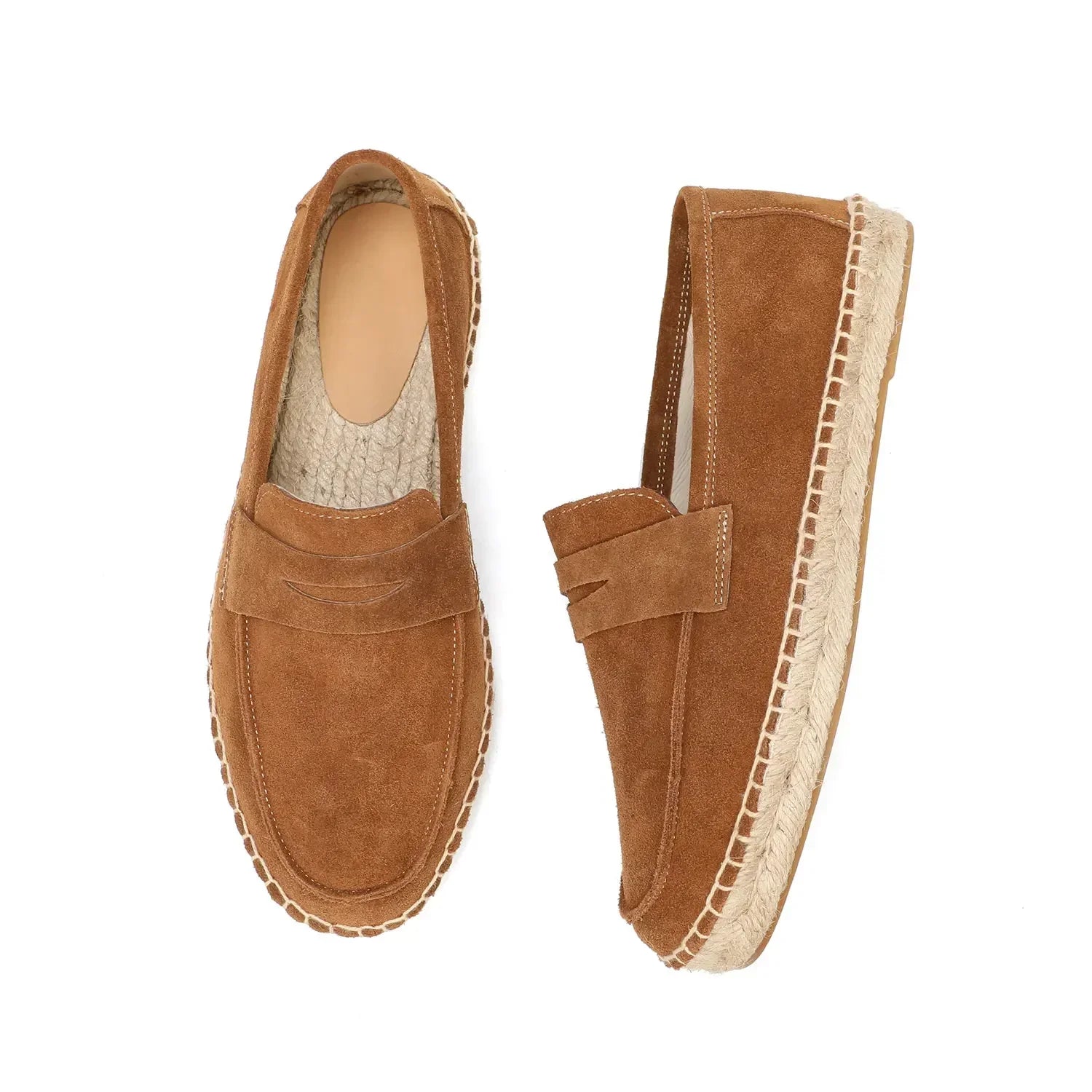 Men's Loafers Brown Size 10 Suede Leather Casual Slip-On Shoes 0