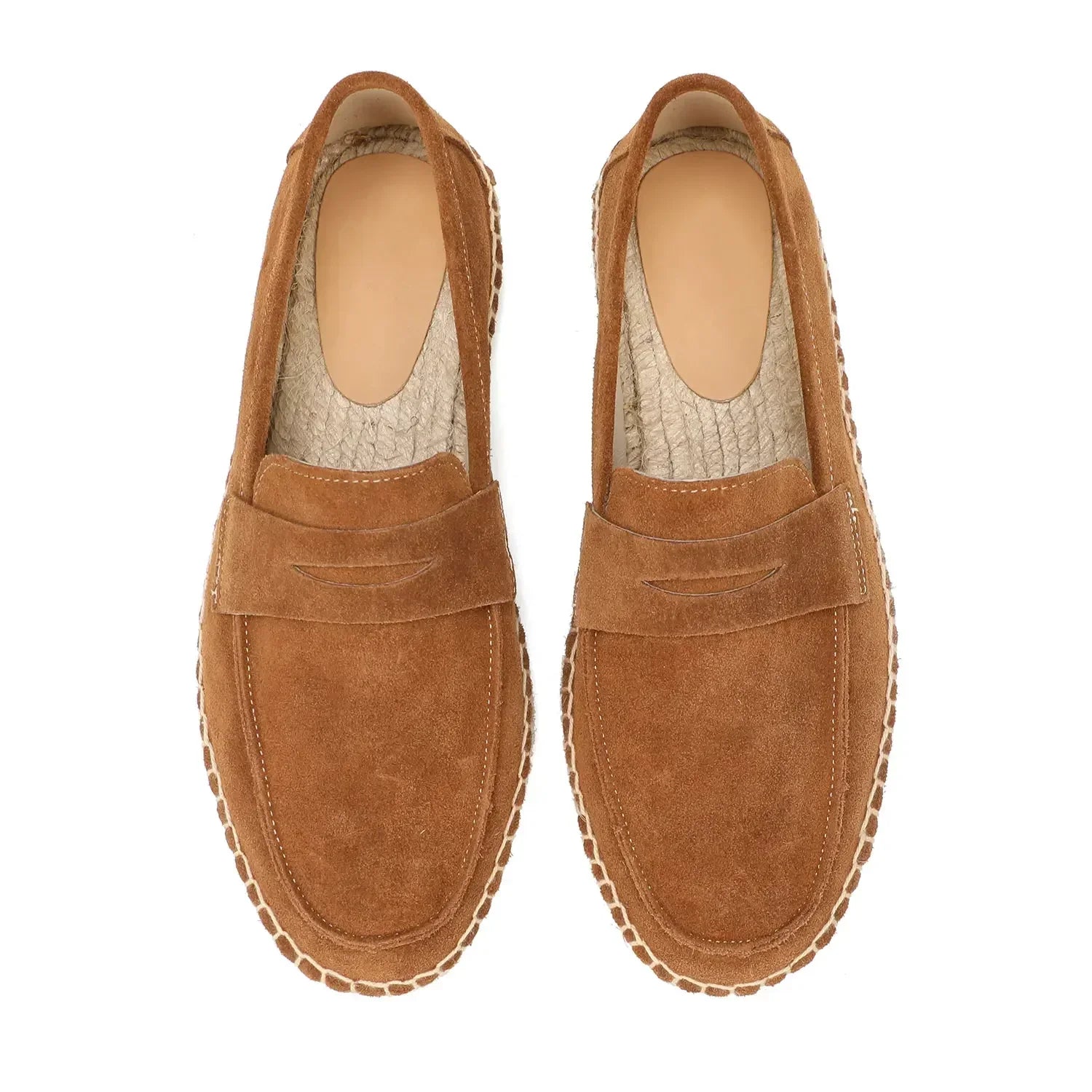 Men's Loafers Brown Size 10 Suede Leather Casual Slip-On Shoes 1