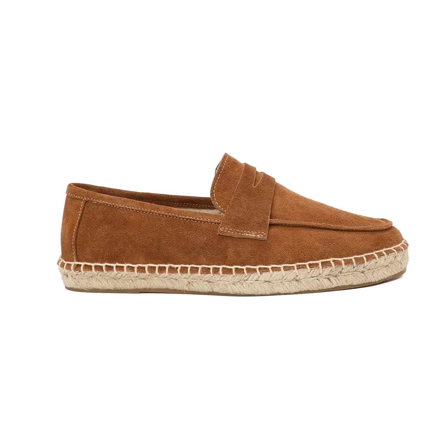 Men's Loafers Brown Size 10 Suede Leather Casual Slip-On Shoes 2