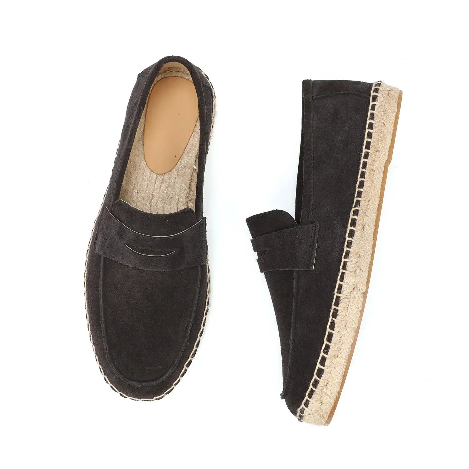 Men's Loafers Brown Size 10 Suede Leather Casual Slip-On Shoes 5