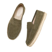 Men's Loafers Brown Size 10 Suede Leather Casual Slip-On Shoes 7