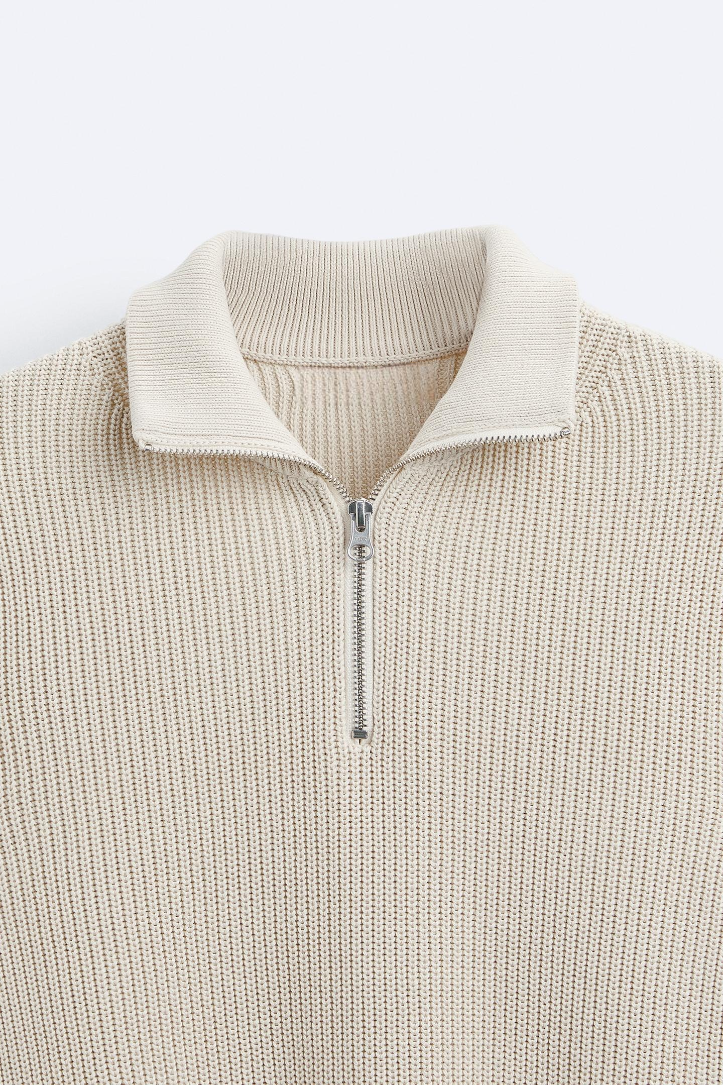 Men's Quarter Zip Sweater - Classic Knitted Wool Design 4