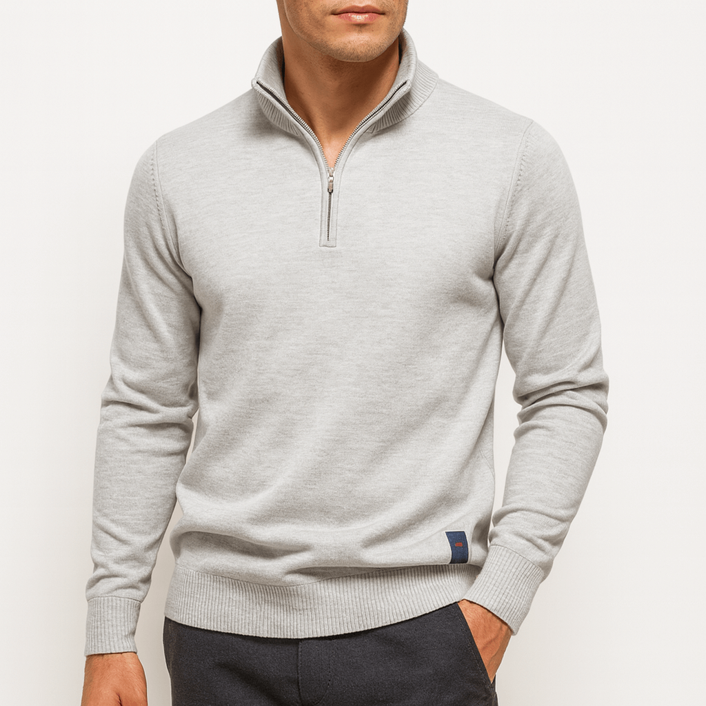 Men's Quarter Zip Sweater - Fitted Knit Design 5