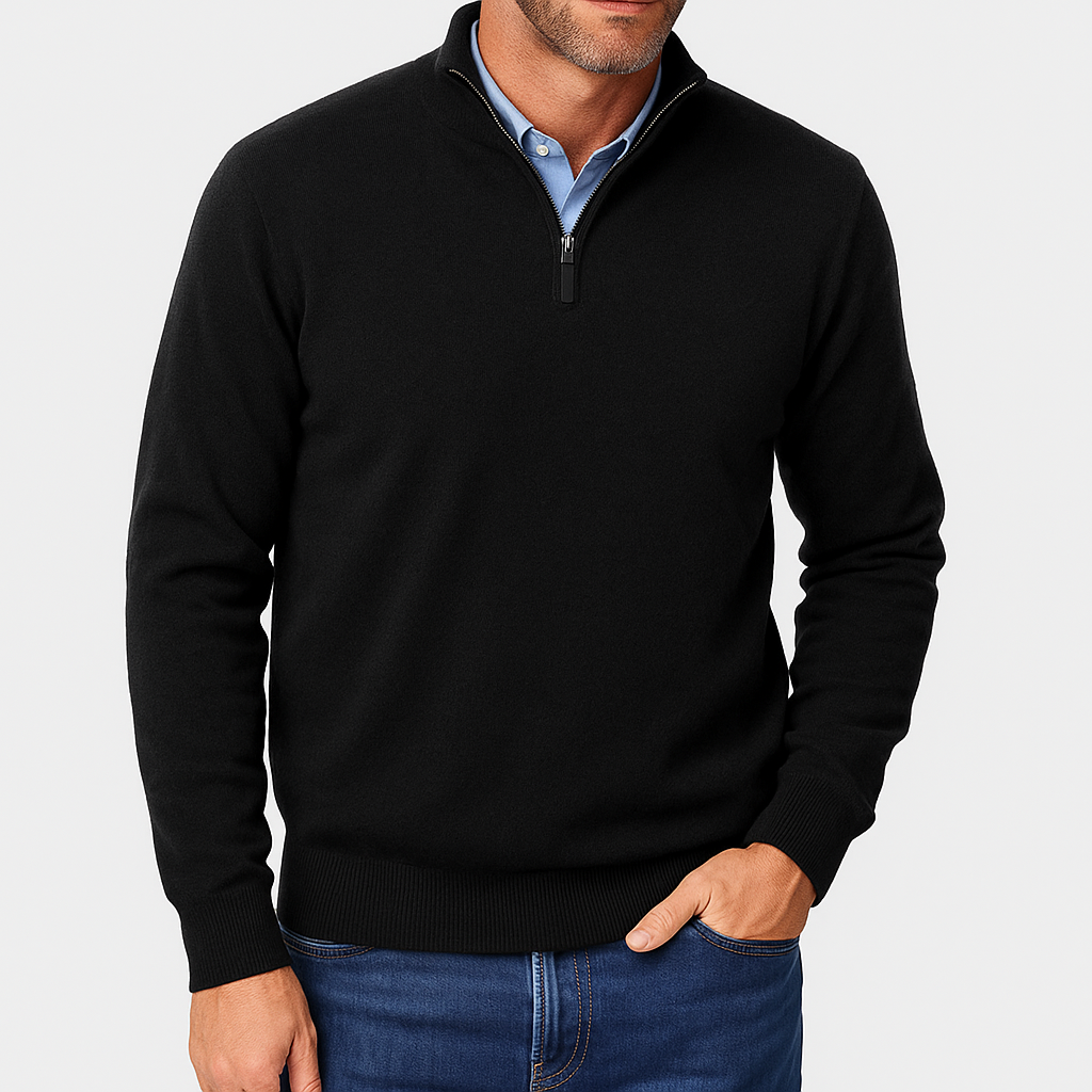 Men's Quarter Zip Sweater - Lightweight Knit Top 0