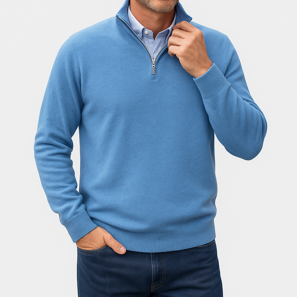 Men's Quarter Zip Sweater - Lightweight Knit Top 11