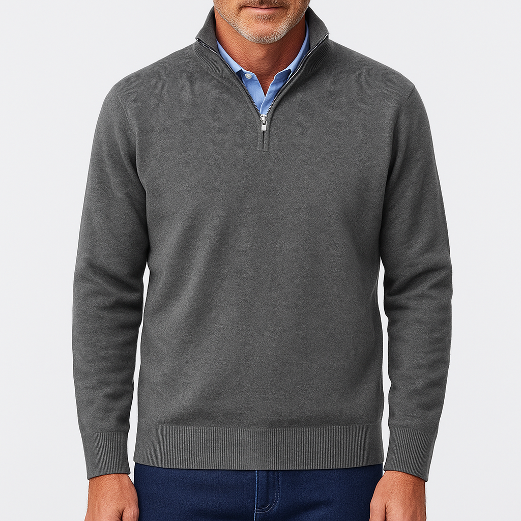 Men's Quarter Zip Sweater - Lightweight Knit Top 2