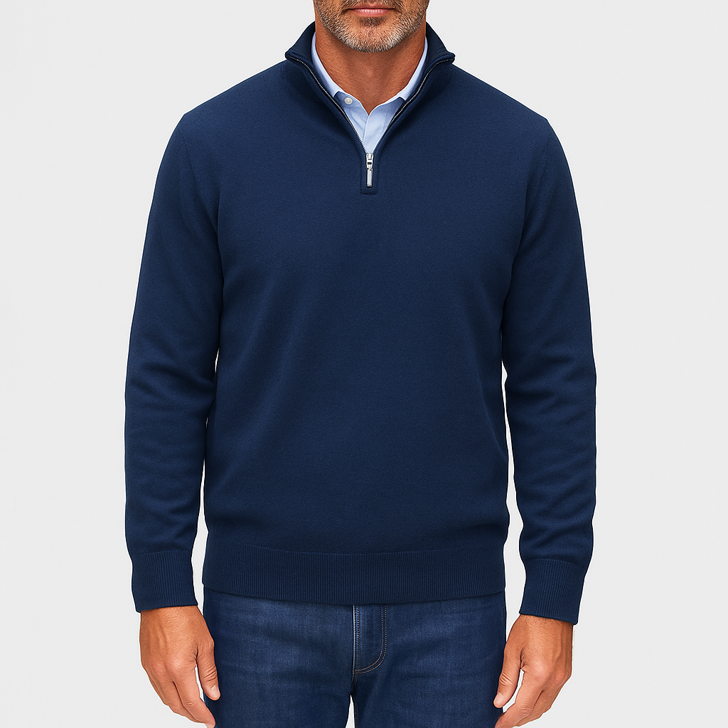 Men's Quarter Zip Sweater - Lightweight Knit Top 3