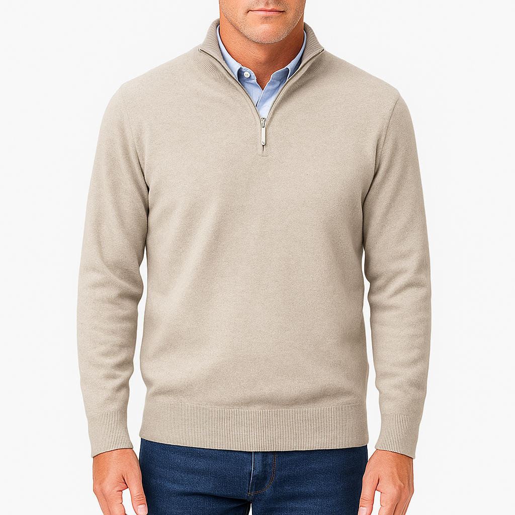 Men's Quarter Zip Sweater - Lightweight Knit Top 7