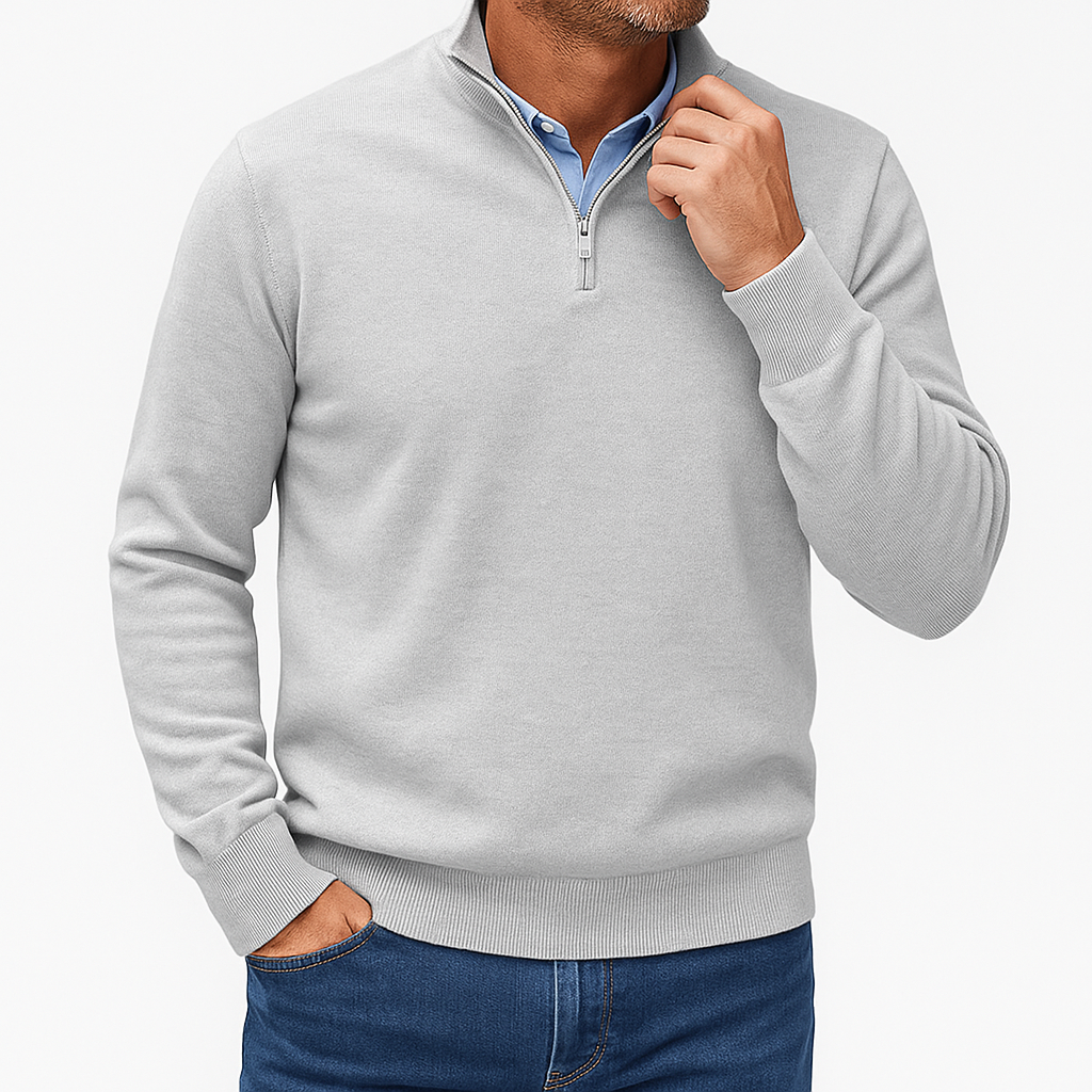 Men's Quarter Zip Sweater - Lightweight Knit Top 8