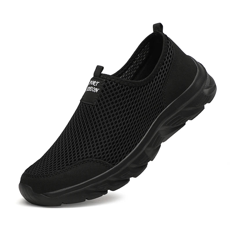 Men's Slip-On Shoes Black Size 42 Mesh Lightweight Casual Walking 9