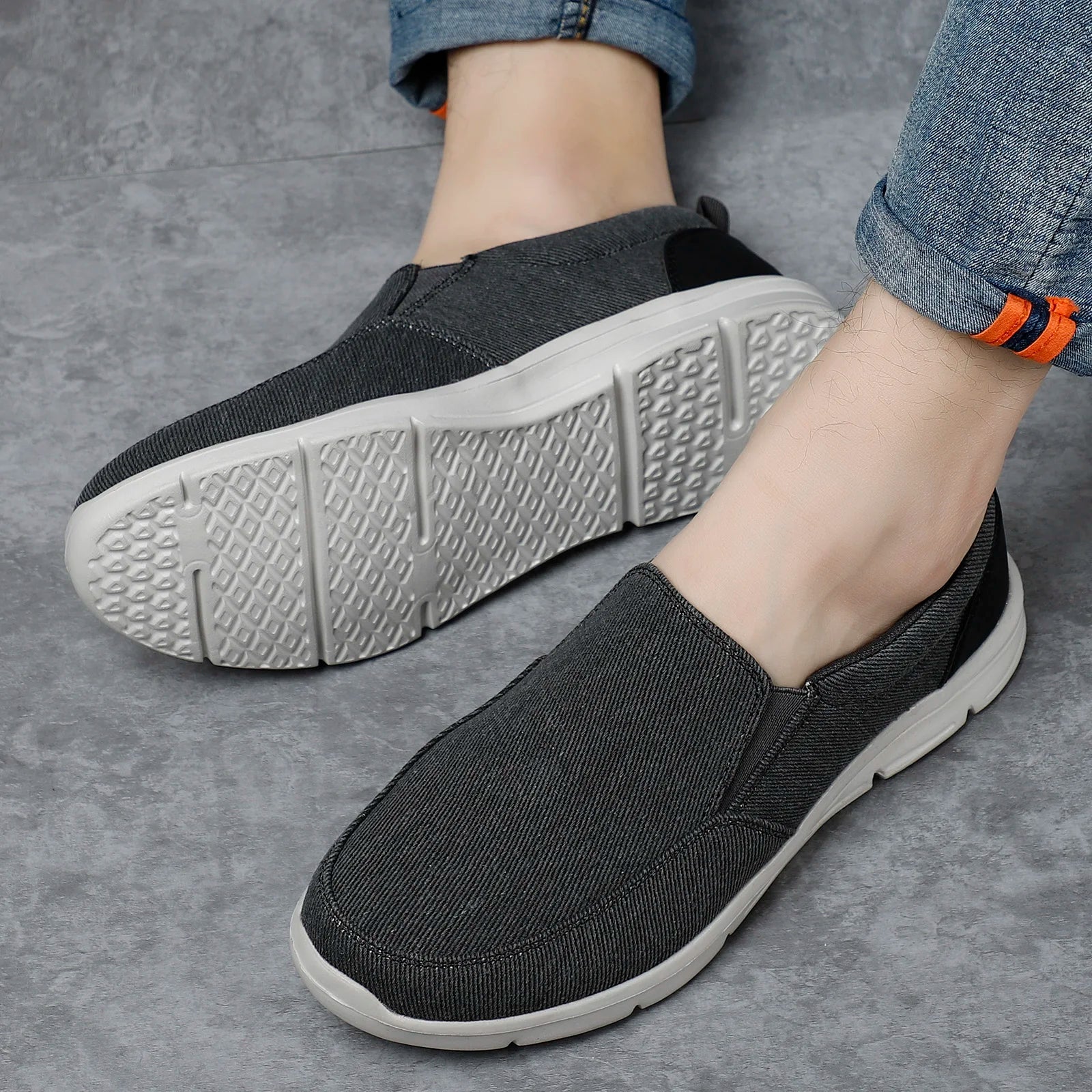 Men's Sneakers Blue Size 10 Canvas Slip-On 5