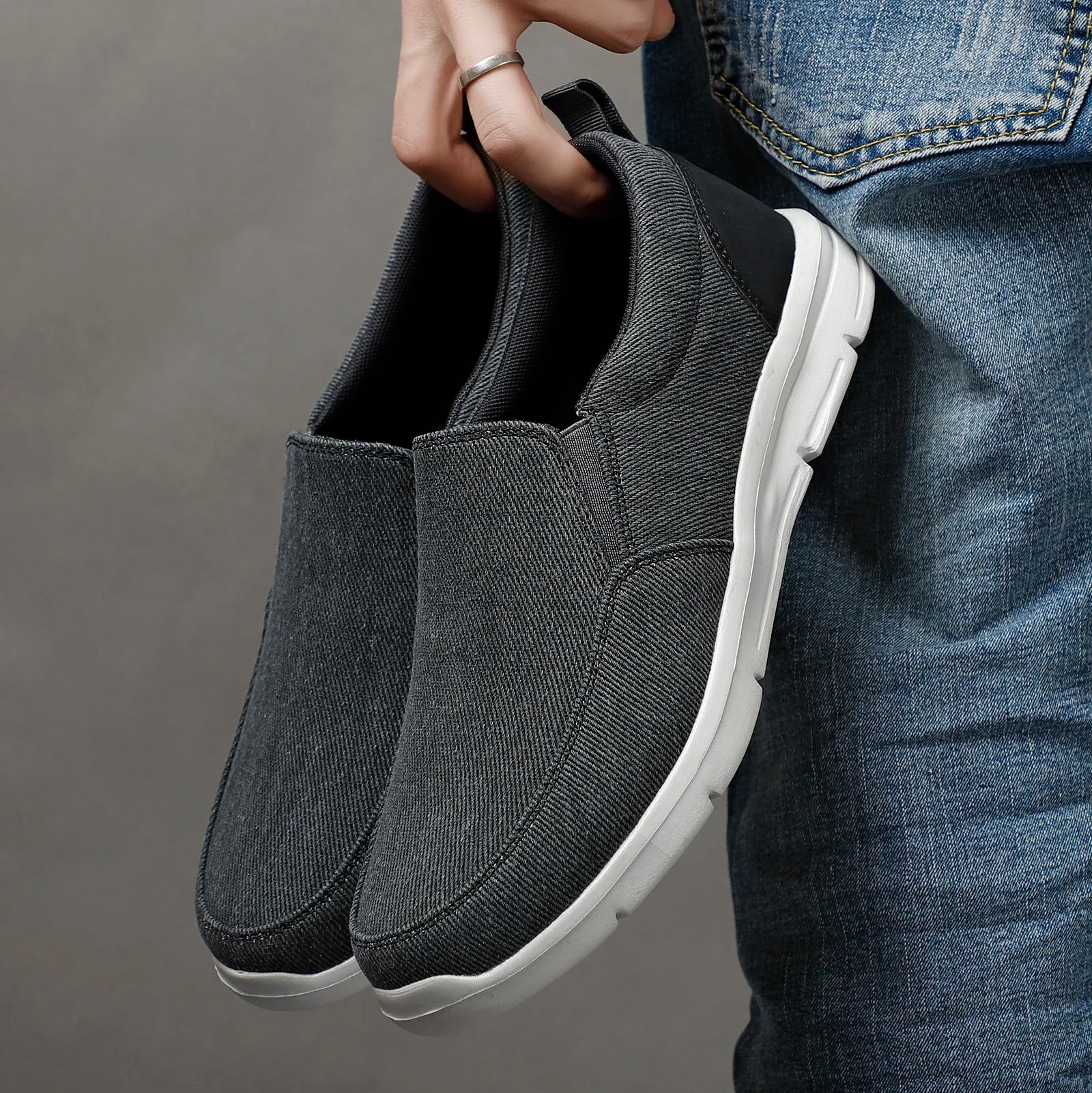 Men's Sneakers Blue Size 10 Canvas Slip-On 6