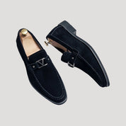 Men's Suede Loafers Slip-On Design with Metal Detailing – Brown Loafer Shoes for Smart Casual Wear 0