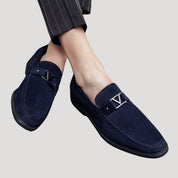 Men's Suede Loafers Slip-On Design with Metal Detailing – Brown Loafer Shoes for Smart Casual Wear 4