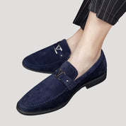 Men's Suede Loafers Slip-On Design with Metal Detailing – Brown Loafer Shoes for Smart Casual Wear 5