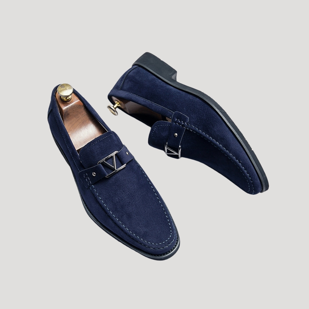 Men's Suede Loafers Slip-On Design with Metal Detailing – Brown Loafer Shoes for Smart Casual Wear 7