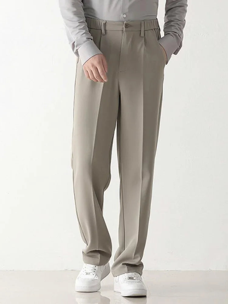 Men's Tailored Draped Pants with Tapered Leg – Polyester Blend for Formal Wear and Sophisticated Style 2