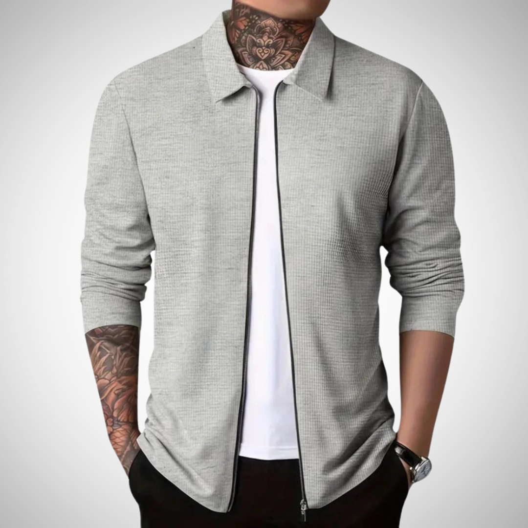 Men's Zip Up Cardigan - Slim Fit Lightweight Style 0