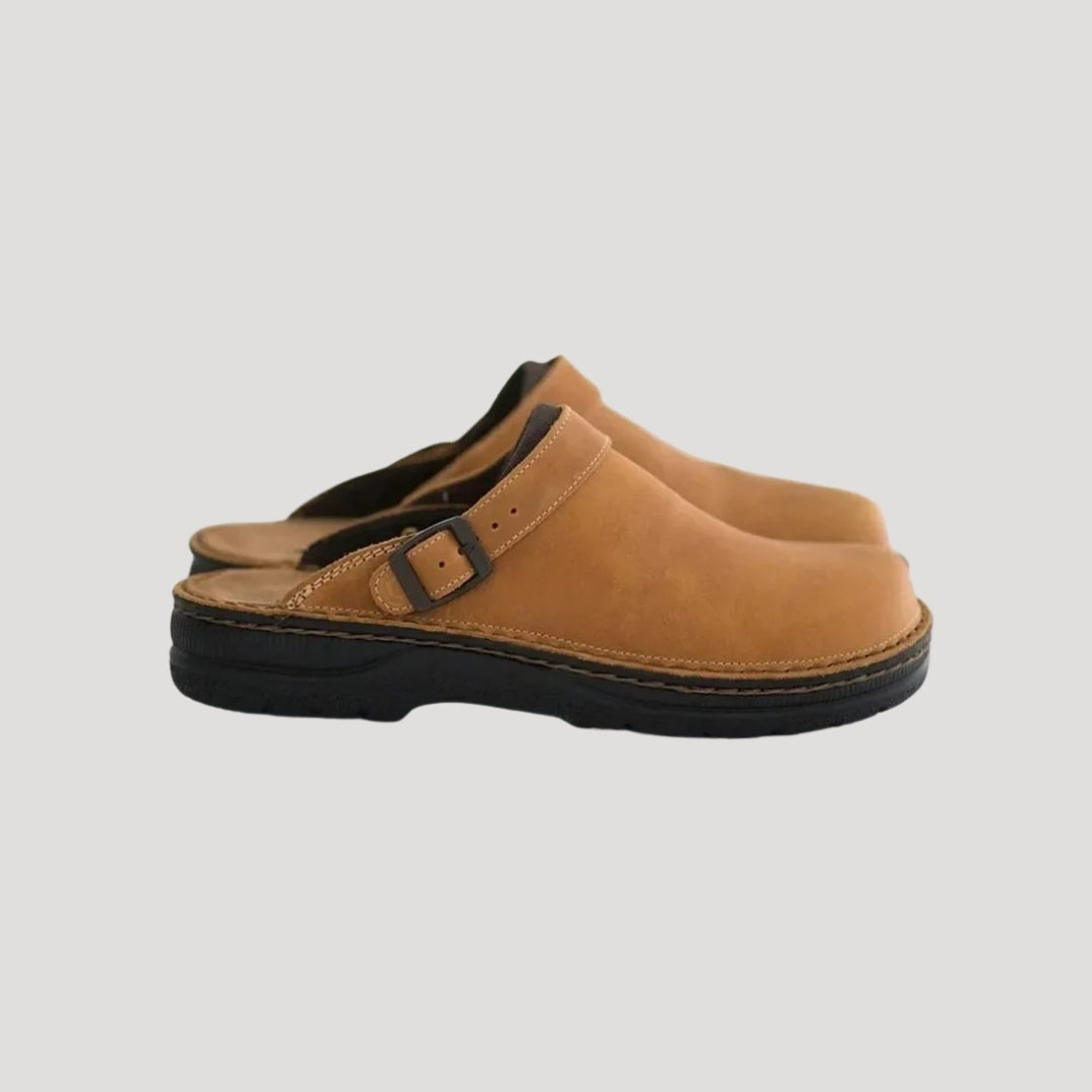 Men’s leather comfort slip on clogs 2
