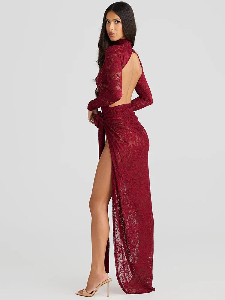 Long Sleeve Maxi Dress – Alluring Elegance for Formal Occasions - 4