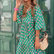 Maxi Dress – Geometric Print – Effortless Boho Look