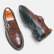 Monk Strap Brogue Oxford Shoes – Elegant Formal Style – Perfect for Events 0