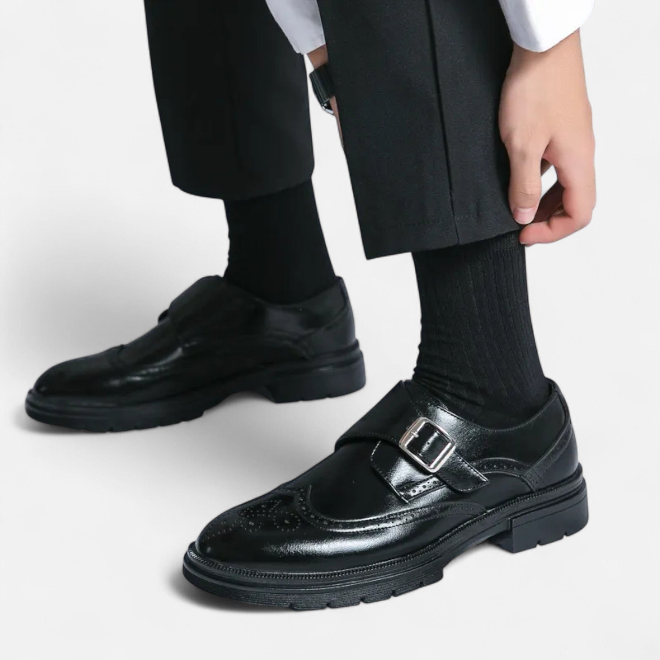 Monk Strap Brogue Oxford Shoes – Elegant Formal Style – Perfect for Events 7