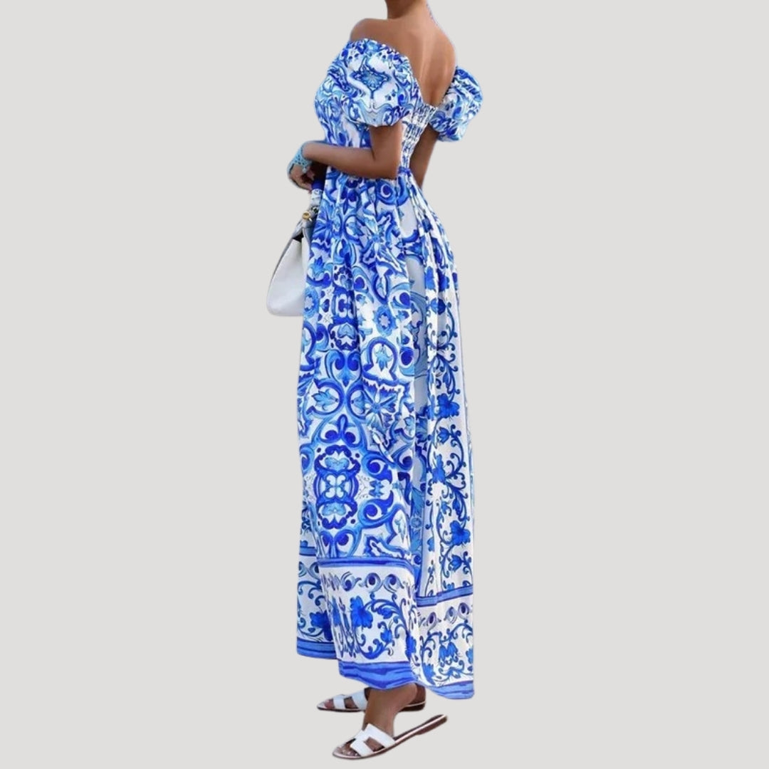 Off Shoulder Maxi Dress – Puff Sleeves – Effortless Summer Vibes 2